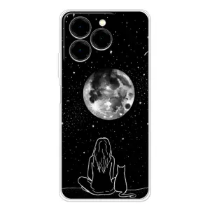 Чехол с рисунком кот на Ulefone Note 20 Pro (Девушка с котом)