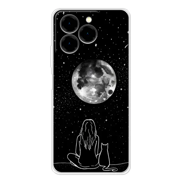 Чохол з принтом «Дівчина з котом» для Ulefone Note 20 Pro