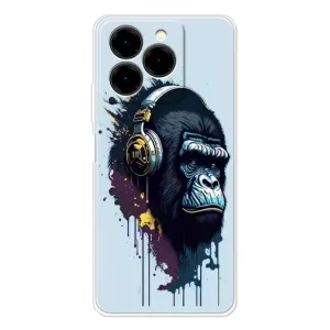 Чехол с Обезьянами Ulefone Note 20 Pro - (AlphaPrint) (Горилла в наушниках)
