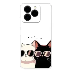Чехол с рисунком кот на Ulefone Note 20 Pro (Коты в очках)