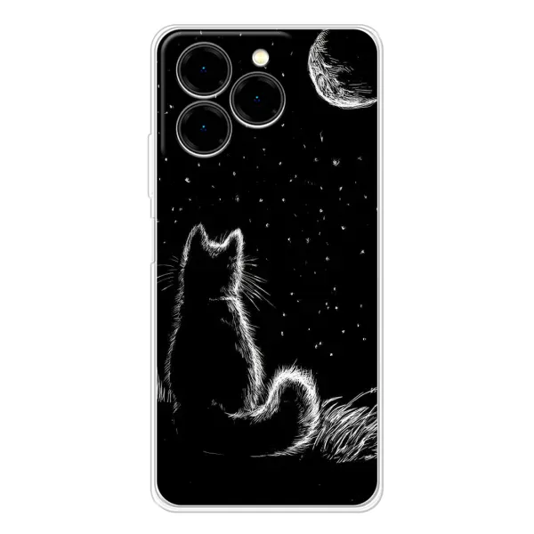 Чохол з принтом «Котик і місяць» для Ulefone Note 20 Pro