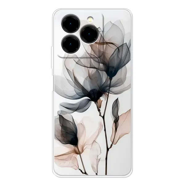 Чехол с принтом «Цветы на белом» для Ulefone Note 20 Pro