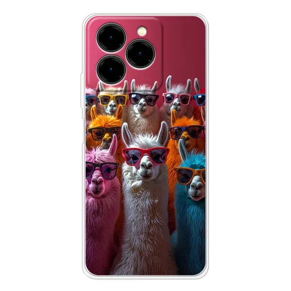 Чехол с принтом «Ламы в очках» для Ulefone Note 20 Pro