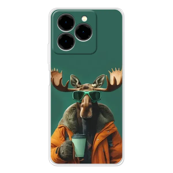 Чехол с принтом «Лось с кофе» для Ulefone Note 20 Pro