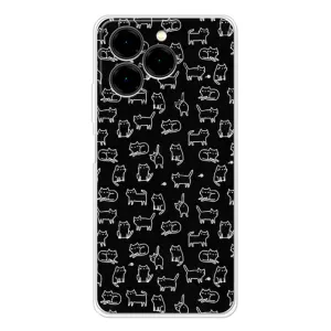 Чехол с принтом для Ulefone Note 20 Pro (AlphaPrint) Модные коты (Меленькие котики)