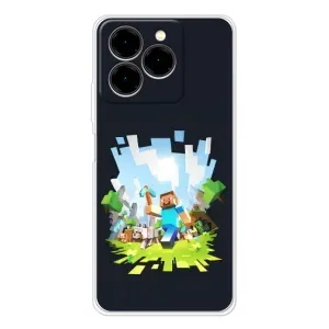 Чехол Майнкрафт на Ulefone Note 20 Pro (AlphaPrint) Minecraft (персонажи Minecraft)