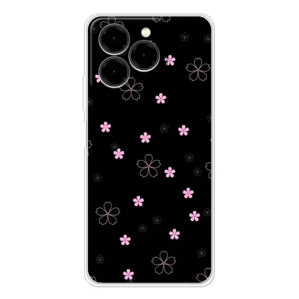 Чехол с принтом «Розовые цветы на черном» для Ulefone Note 20 Pro Чехол с принтом «Розовые цветы на черном» для Ulefone Note 20 Pro