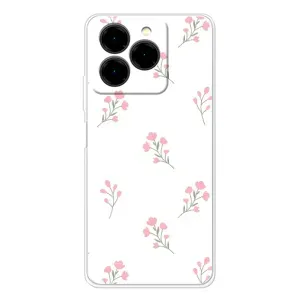 Чехол с розовым рисунком для Ulefone Note 20 Pro (Розовые цветы)