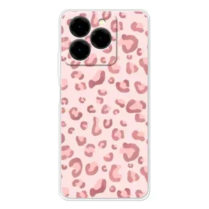 Чехол с розовым рисунком для Ulefone Note 20 Pro (Розовый леопард)