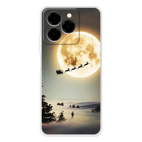 Чехол с принтом «Санта на луне» для Ulefone Note 20 Pro