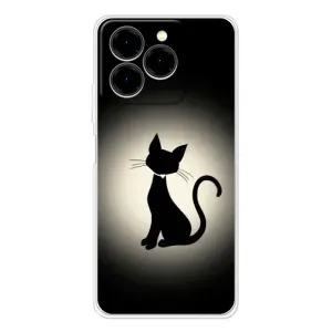 Чехол с принтом для Ulefone Note 20 Pro (AlphaPrint) Модные коты (Силуэт котика)