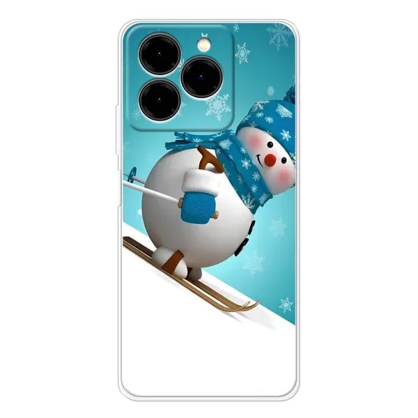Чехол с принтом «Снеговик на лыжах» для Ulefone Note 20 Pro