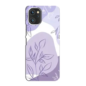 Силиконовый чехол с принтом в цветах на Umidigi A13 Pro (Фиолетовые листья абстракция)