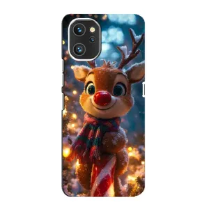 Яркий чехол для UMIDIGI A13 Pro с Зимними Оленятами (Олень с шарфом)