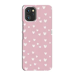 Чехол с розовым рисунком для Umidigi A13 Pro (Сердечки на розовом)