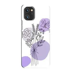 Силиконовый чехол с принтом в цветах на Umidigi A13 (Букет фиолетовая абстракция)