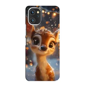 Яркий чехол для UMIDIGI A13 с Зимними Оленятами (Олененок среди гирлянд)