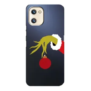 Зимні Чохли для UMiDiGi A13s - прозорий фон (Грінч з іграшкою)