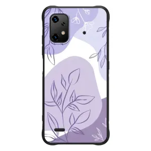 Силиконовый чехол с принтом в цветах на UMiDiGi Bison X20 (Фиолетовые листья абстракция)