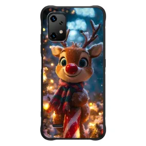 Яркий чехол для UMIDIGI Bison X20 с Зимними Оленятами (Олень с шарфом)