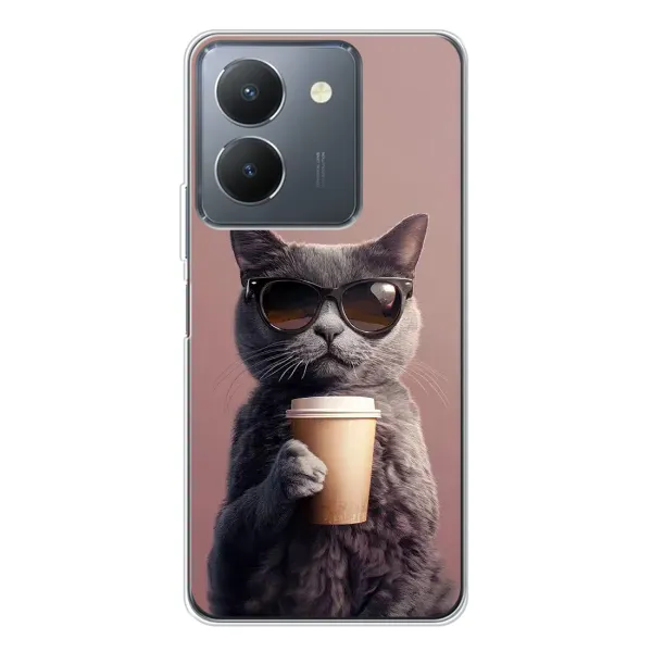 Чехол с принтом «Кот с кофе» для Vivo S30 Pro Mini Чехол с принтом «Кот с кофе» для Vivo S30 Pro Mini