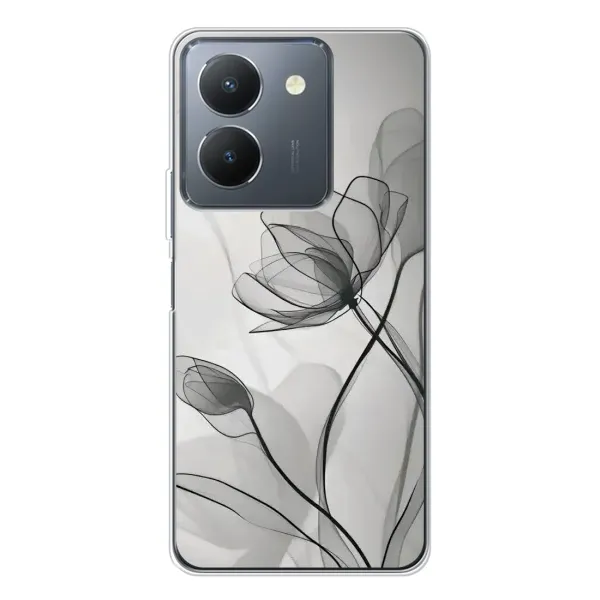 Чехол с принтом «Черные цветы» для Vivo S30