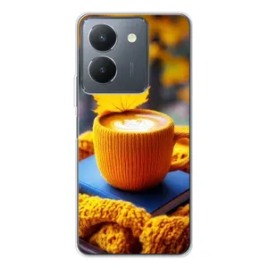 Чехол с уникальным дизайном «Осень с кофе» для Vivo S30 (Кофе на желтом пледе)