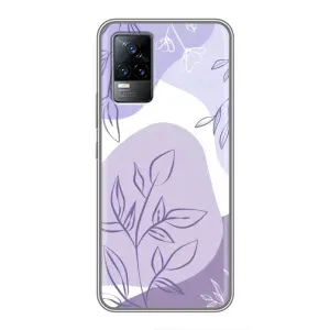 Силиконовый чехол с принтом в цветах на Vivo S9 (Фиолетовые листья абстракция)
