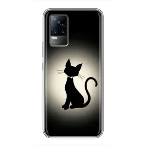 Чехол с принтом для Vivo S9 (AlphaPrint) Модные коты (Силуэт котика)