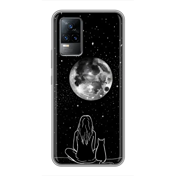 Чехол с принтом «Девушка с котом» для Vivo S9e