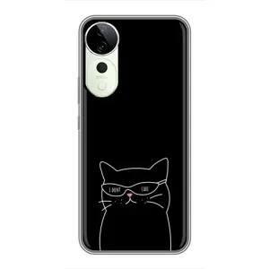 Чехол с рисунком кот на Vivo T3 Ultra (Равнодушный кот)