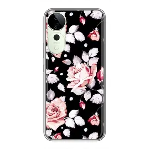 Чехлы с Цветами для Vivo T3 Ultra (VPrint) (Цветочки на черном)