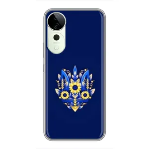 Чохли для Vivo T3 Ultra Укр. Символіка (AlphaPrint) (Квітковий Герб)
