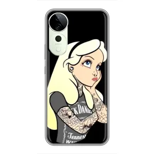 Чехол с печатью для Vivo T3 Ultra - (Мода) (AlphaPrint) (Девочка в тату)