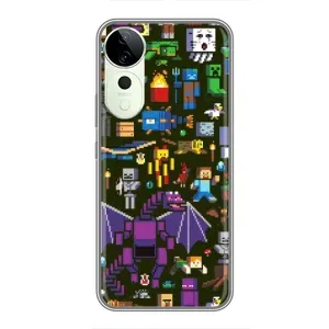 Чехол Майнкрафт на Vivo T3 Ultra (AlphaPrint) Minecraft (Коллаж Майнкрафт)