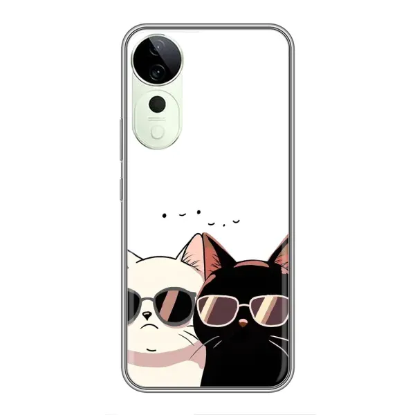 Чохол з принтом «Коти в окулярах» для Vivo T3 Ultra