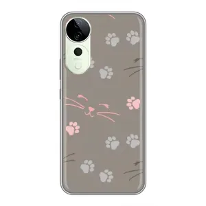 Чехол с рисунком кот на Vivo T3 Ultra (Лапы и усы)