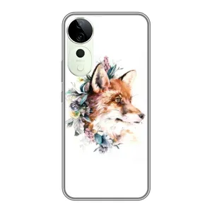 Чехлы с картинкой Лисички для Vivo T3 Ultra (VPrint) (Лисичка в цветочках)