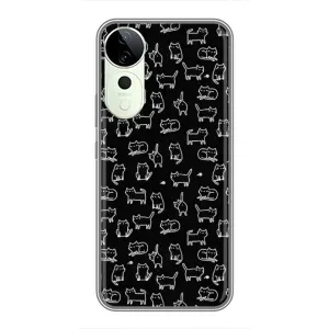 Чехол с принтом для Vivo T3 Ultra (AlphaPrint) Модные коты (Меленькие котики)