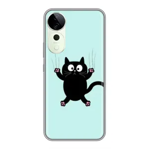 Чехол с принтом для Vivo T3 Ultra (AlphaPrint) Модные коты (Падающий кот)