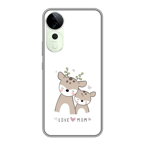 Чехол с принтом «Оленята мама и малыш» для Vivo T3 Ultra