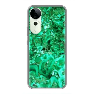 Мраморный чехол на Vivo T3 Ultra (VPrint) (Салатный Мрамор)