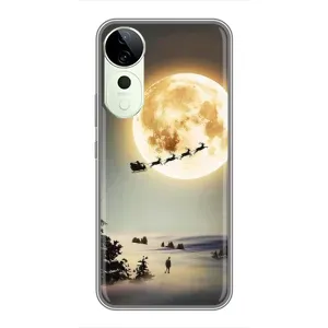 Новогодние, Праздничные Чехлы для Vivo T3 Ultra - 2024 год (Санта на луне)