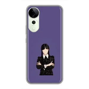 Чохли Венсдей на Vivo T3 Ultra Уенсдей (AlphaPrint) (Венздей у чорному)