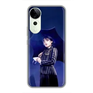 Чохли Венсдей на Vivo T3 Ultra Уенсдей (AlphaPrint) (Венздей з парасолькою)