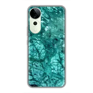 Мраморный чехол на Vivo T3 Ultra (VPrint) (Зеленый мрамор)