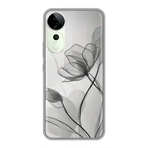 Чохол з принтом «Чорні квіти» для Vivo T4 Pro