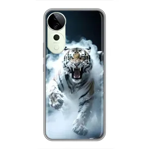 Чохол з картинкою 'Хижаки' для ViVO T4 Pro (Білий тигр у диму)