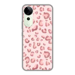 Чехол с розовым рисунком для ViVO T5e (Розовый леопард)