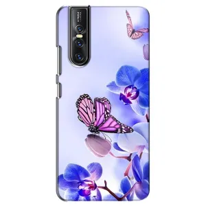 Чехлы с Цветами для Vivo V15 Pro (VPrint) (Бабочка на цветочке)